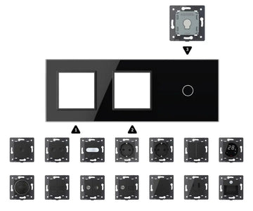 Zelf samenstellen | Zwart | Afdekraam | SR+SR+1 Livolo Nederland B.V.