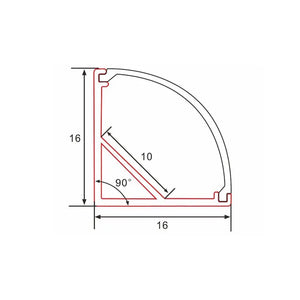Profiel | Opbouw | 1 Meter | Hoek | Aluminium | 16 x 16 | COB ledstrip Livolo Nederland B.V.