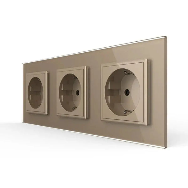 Livolo | Goud | SR+SR+SR | Wandcontactdoos Livolo Nederland B.V.