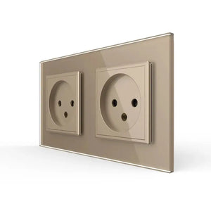 Livolo | Goud | SR+SR | Wandcontactdoos | Zonder randaarde Livolo Nederland B.V.