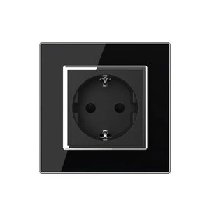 Livolo | Zwart | SR | Wandcontactdoos | Chrome frame Livolo Nederland B.V.