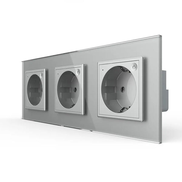 Livolo | Grijs | SR+SR+SR | Wandcontactdoos | Smart Home Livolo Nederland B.V.