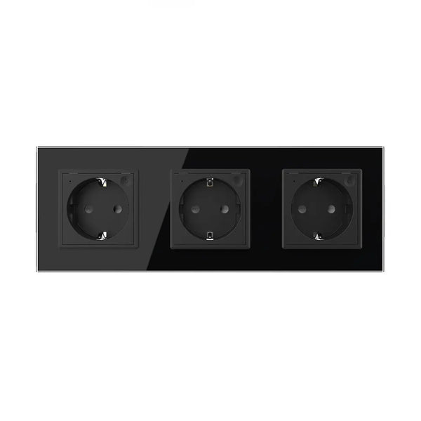 Livolo | Zwart | SR+SR+SR | Wandcontactdoos | Smart Home Livolo Nederland B.V.
