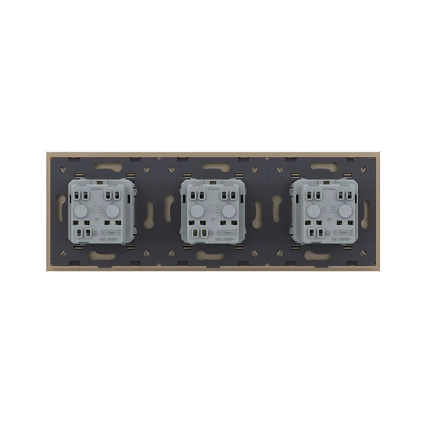 Livolo | Goud | SR+SR+SR | Wandcontactdoos | France Livolo Nederland B.V.