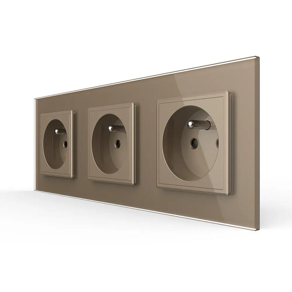 Livolo | Goud | SR+SR+SR | Wandcontactdoos | France Livolo Nederland B.V.