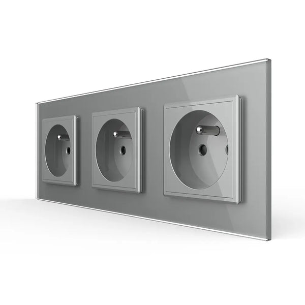 Livolo | Grijs | SR+SR+SR | Wandcontactdoos | France Livolo Nederland B.V.