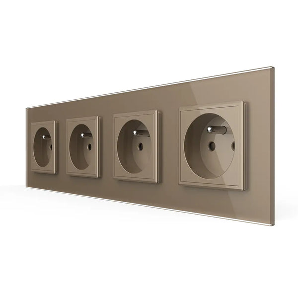 Livolo | Goud | SR+SR+SR+SR | Wandcontactdoos | France Livolo Nederland B.V.