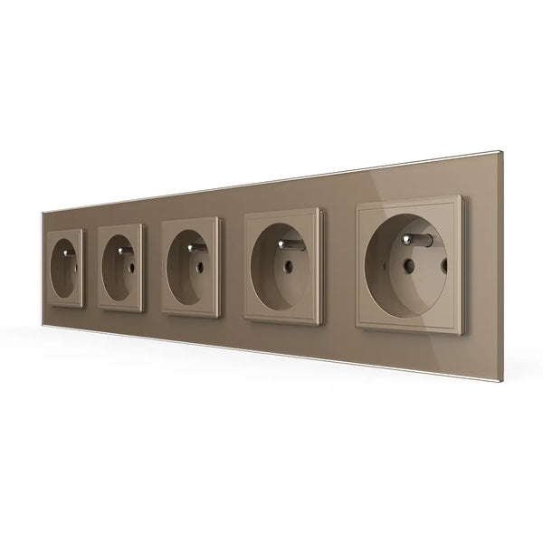 Livolo | Goud | SR+SR+SR+SR+SR | Wandcontactdoos | France Livolo Nederland B.V.