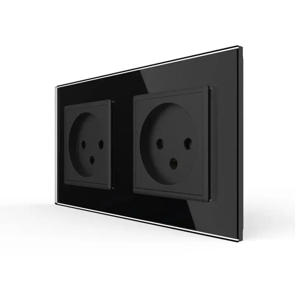 Livolo | Zwart | SR+SR | Wandcontactdoos | Zonder randaarde Livolo Nederland B.V.