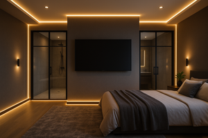 Stijlvolle badkamer met energiezuinige LED strip verlichting