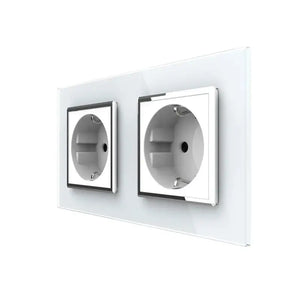 Livolo | Wit | SR+SR | Wandcontactdoos | Chrome frame Livolo Nederland B.V.