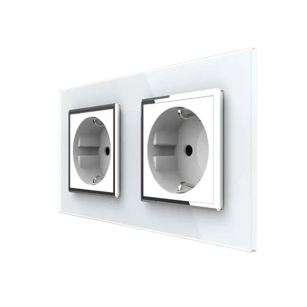 Livolo | Wit | SR+SR | Wandcontactdoos | Chrome frame Livolo Nederland B.V.