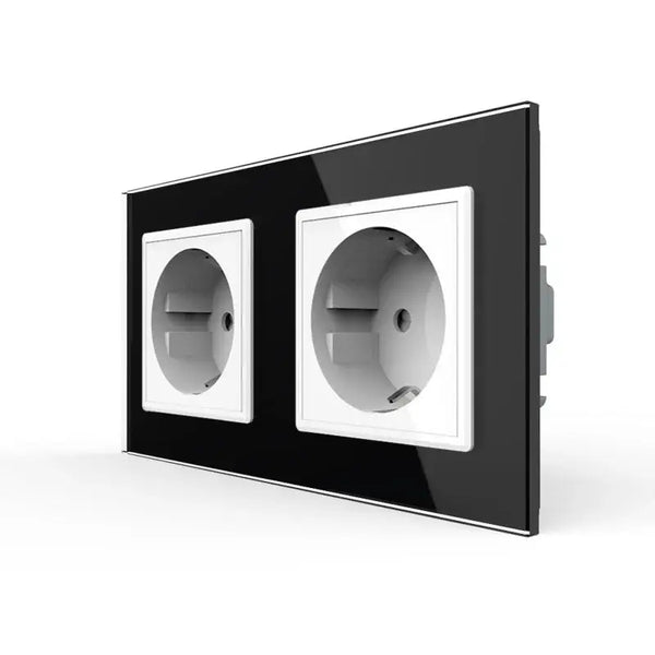 Livolo | Zwart/Wit | SR+SR | Wandcontactdoos Livolo Nederland B.V.