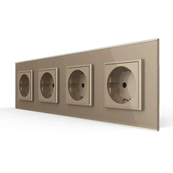 Livolo | Goud | SR+SR+SR+SR | Wandcontactdoos Livolo Nederland B.V.