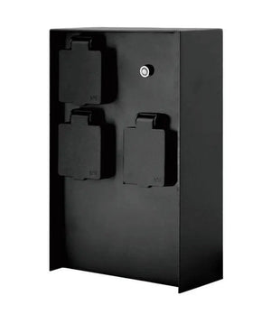Buiten Wandcontactdoos | Zwart | 3 Stopcontacten | Breed | Waterdicht | Schermersensor Livolo Nederland B.V.