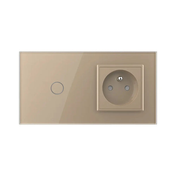 Livolo | Goud | 1+SR | Aan/Uit | Schakelaar | Wandcontactdoos | France Livolo Nederland B.V.