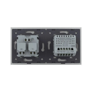 Livolo | Grijs | 2+SR | Aan/Uit | Schakelaar met wandcontactdoos | France Livolo Nederland B.V.