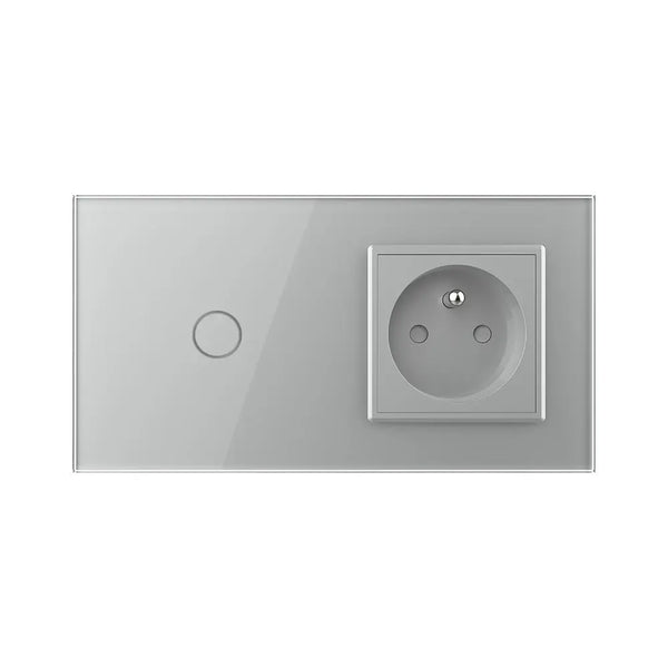 Livolo | Grijs | 1+SR | Aan/Uit | Schakelaar | Wandcontactdoos | France Livolo Nederland B.V.