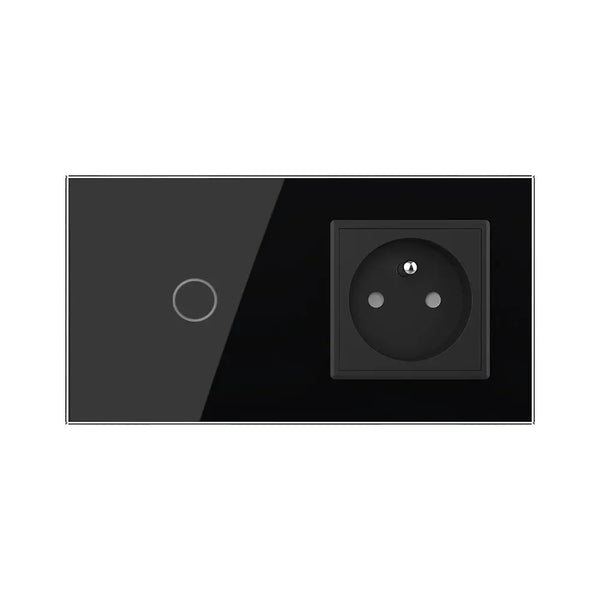 Livolo | Zwart | 1+SR | Aan/Uit | Schakelaar | Wandcontactdoos | France Livolo Nederland B.V.